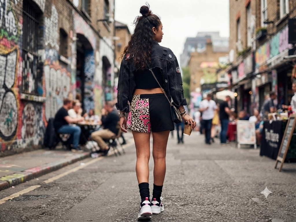 Short Jane - porté de dos en rue, style urbain