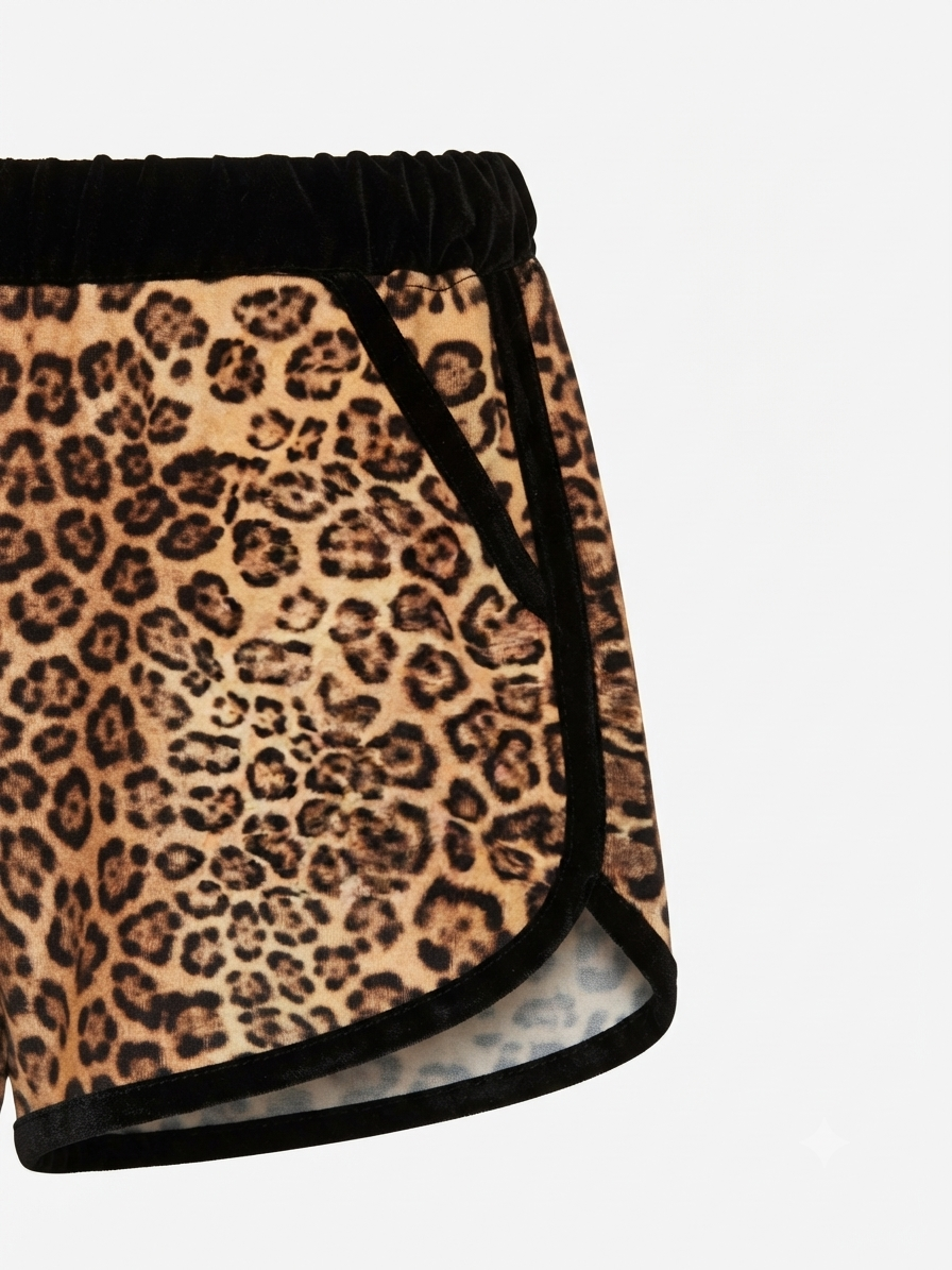Short Masbath léopard - détail liseré velours
