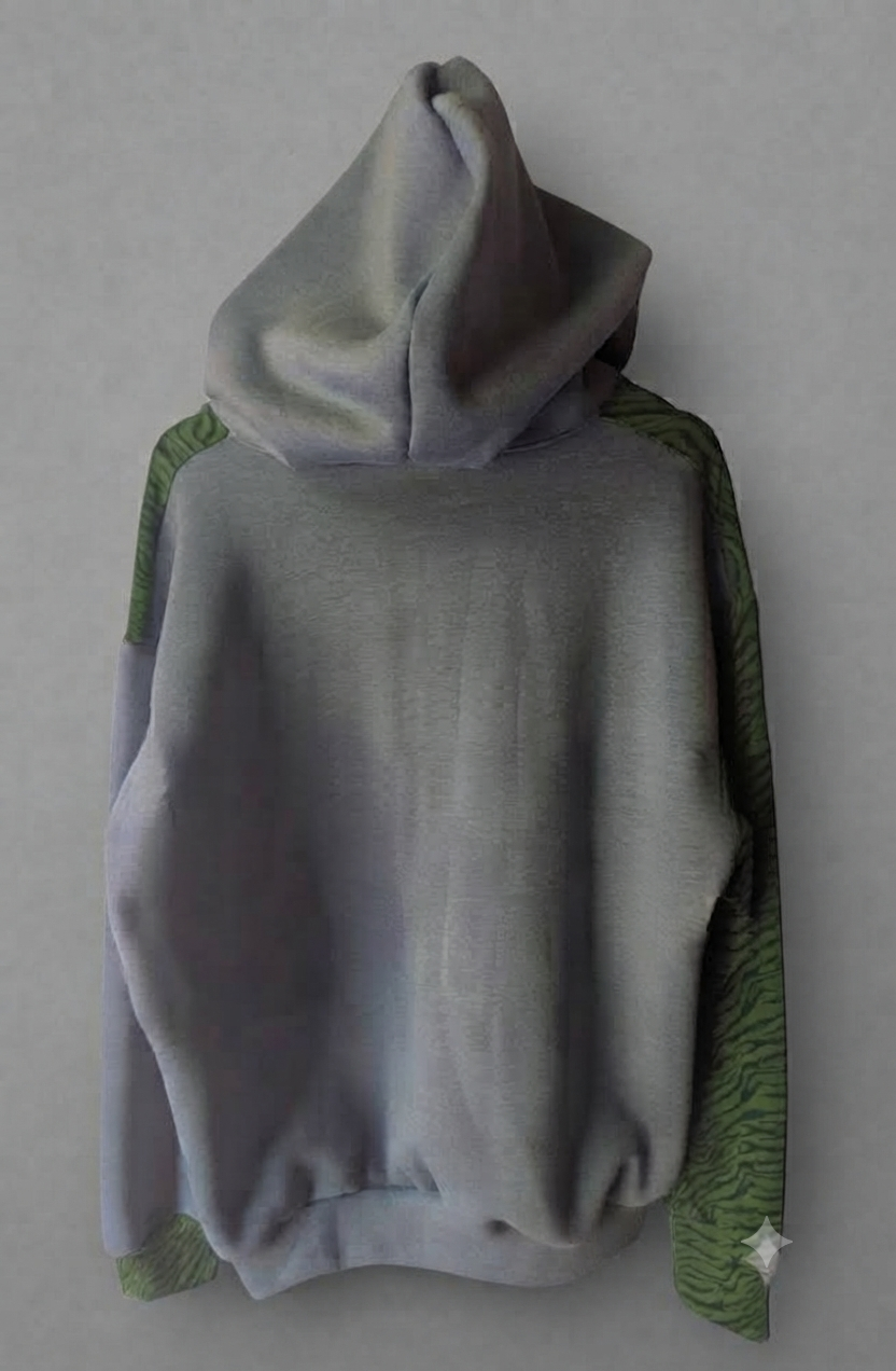 Sweat zébré bimatière homme — dos sur cintre