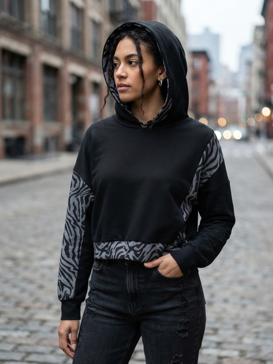 Van Tassel- Sweat zébré Court Femme
