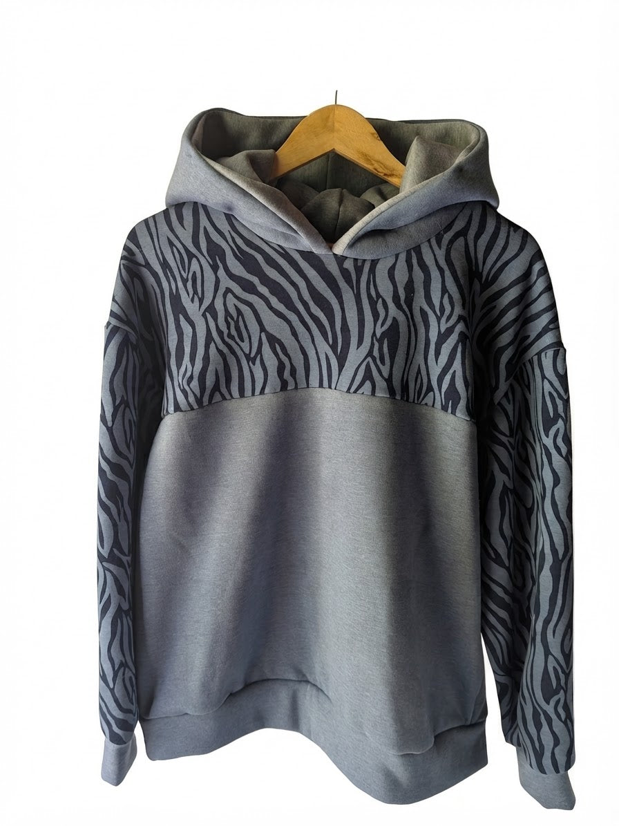 Sweat Zébré Bimatière Homme — Bleu