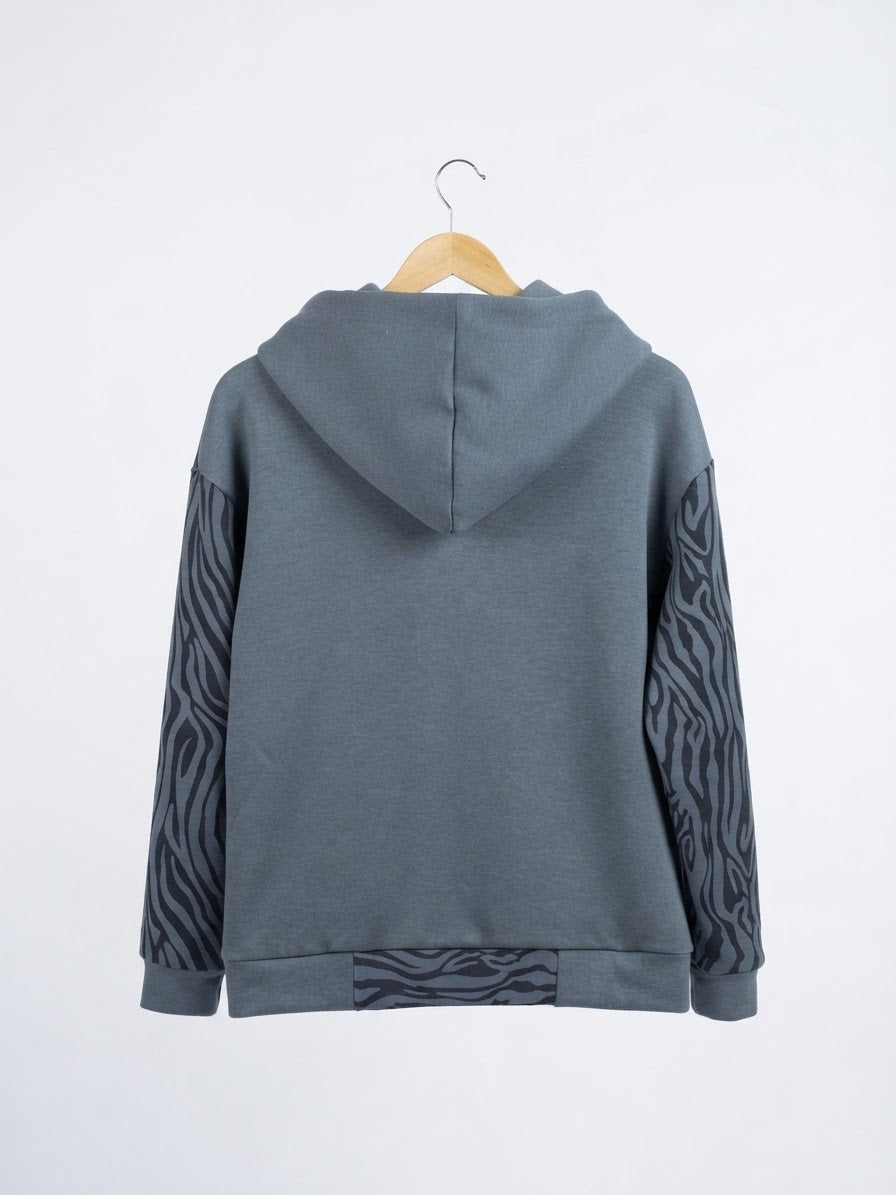 Sweat Zébré Bimatière Homme — Bleu