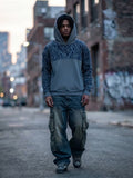 Sweat Zébré Bimatière Homme — Bleu